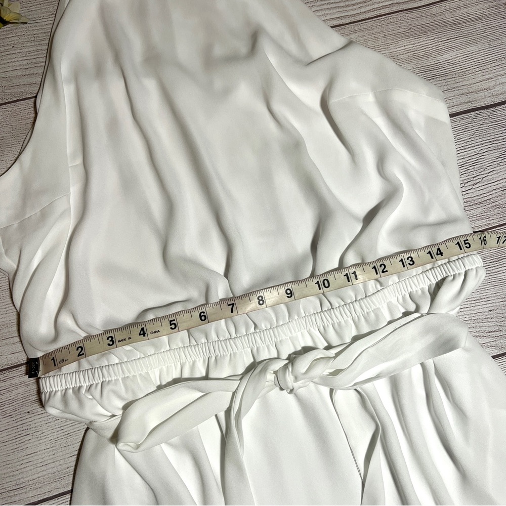 EXPRESS Asymmetrical Ruffle Wrap Midi Dress - Picture 12 of 16
